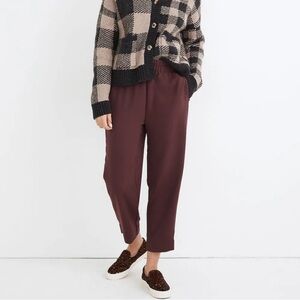 NWT Madewell Eggplant Purple Tapered Huston Pull-On Cropped Pant